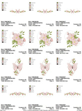 Elegant Butterfly and Floral Embroidery Design Pack – 5 Designs in 3 Sizes - FineryEmbroidery